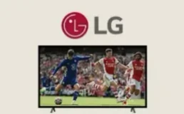 LG smart TV showing a football match
